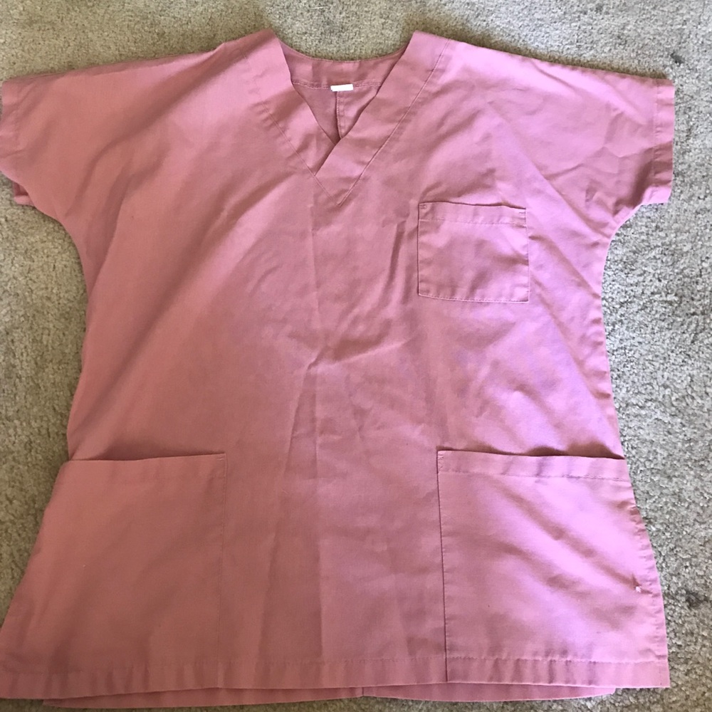 Pink scrubs top size XS cute